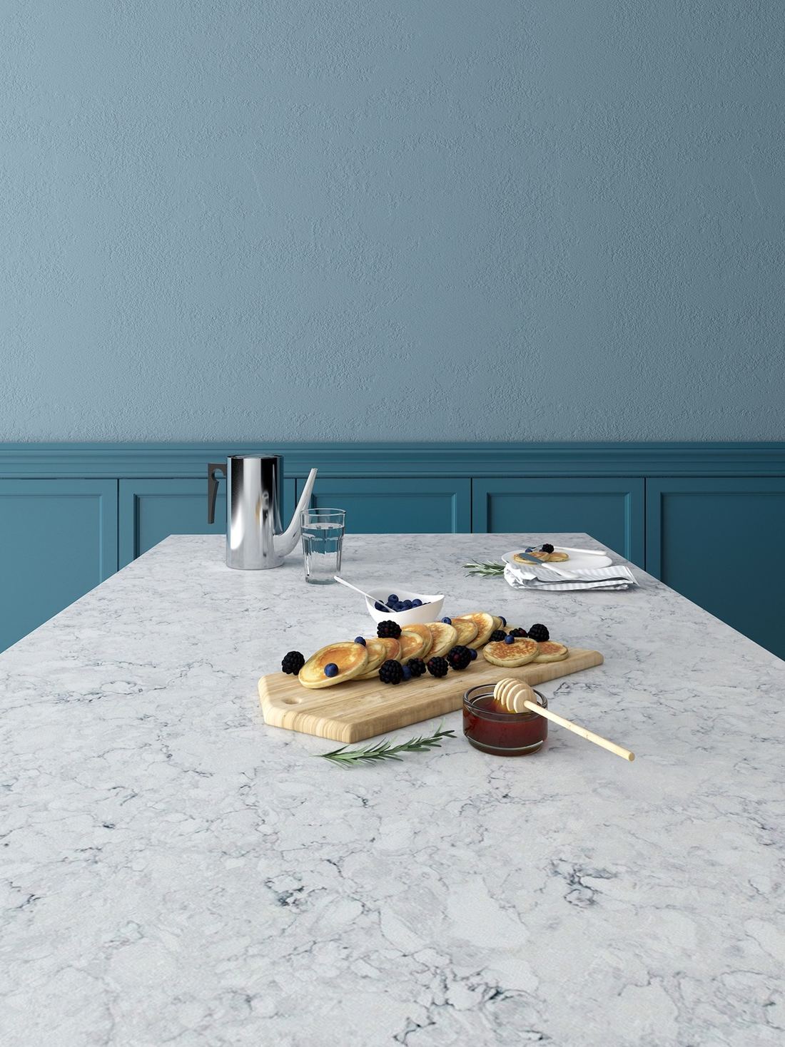 Eclipse quartz countertops installed in a home