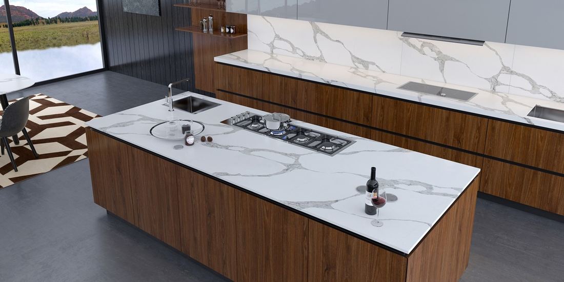 Forza quartz countertops installed in a home
