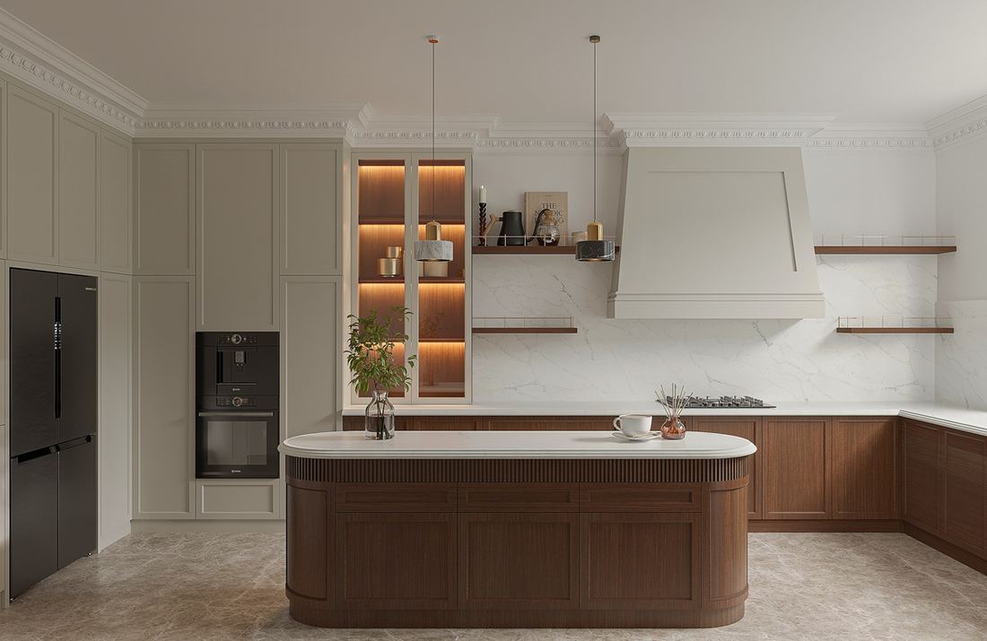 Grey Monet quartz countertops installed in a home