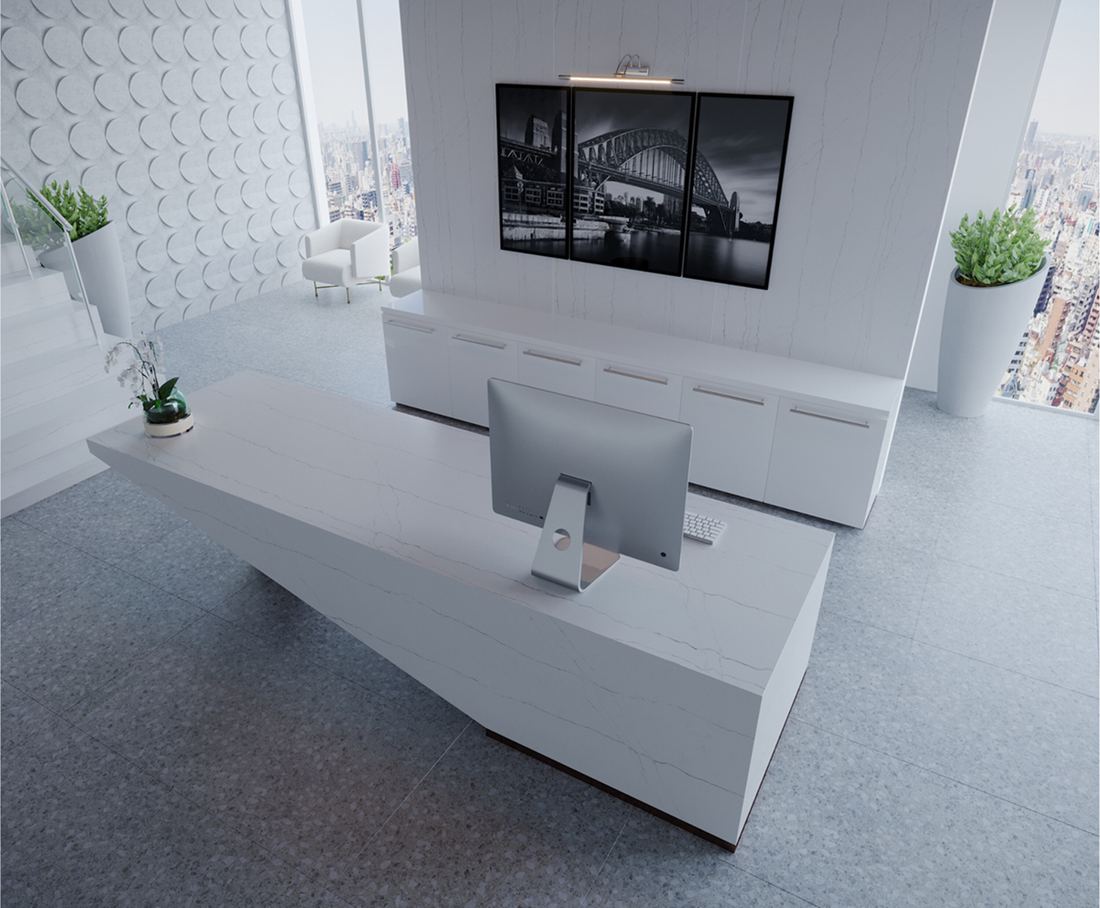 Luce Di Luna quartz countertops installed in a home