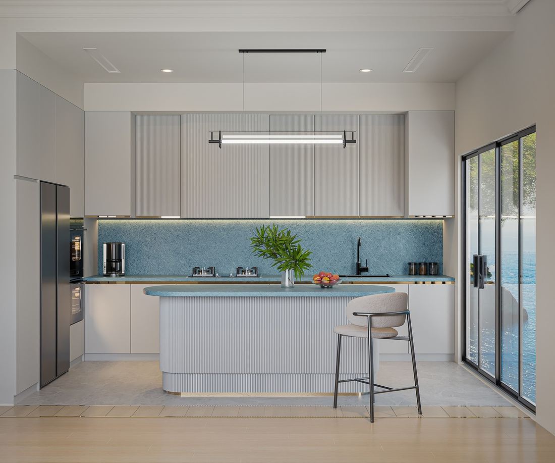 Marillie quartz countertops installed in a home