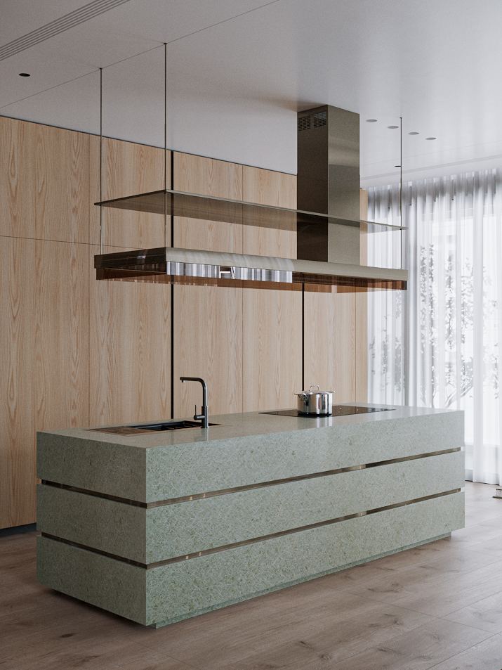 Melinda quartz countertops installed in a home