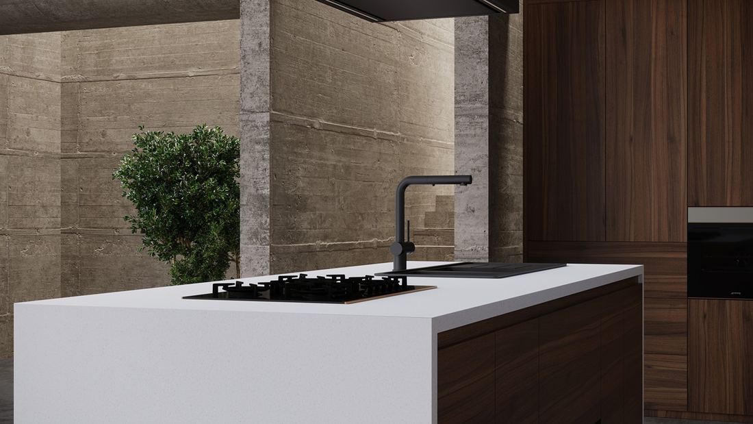 Milky White quartz countertops installed in a home