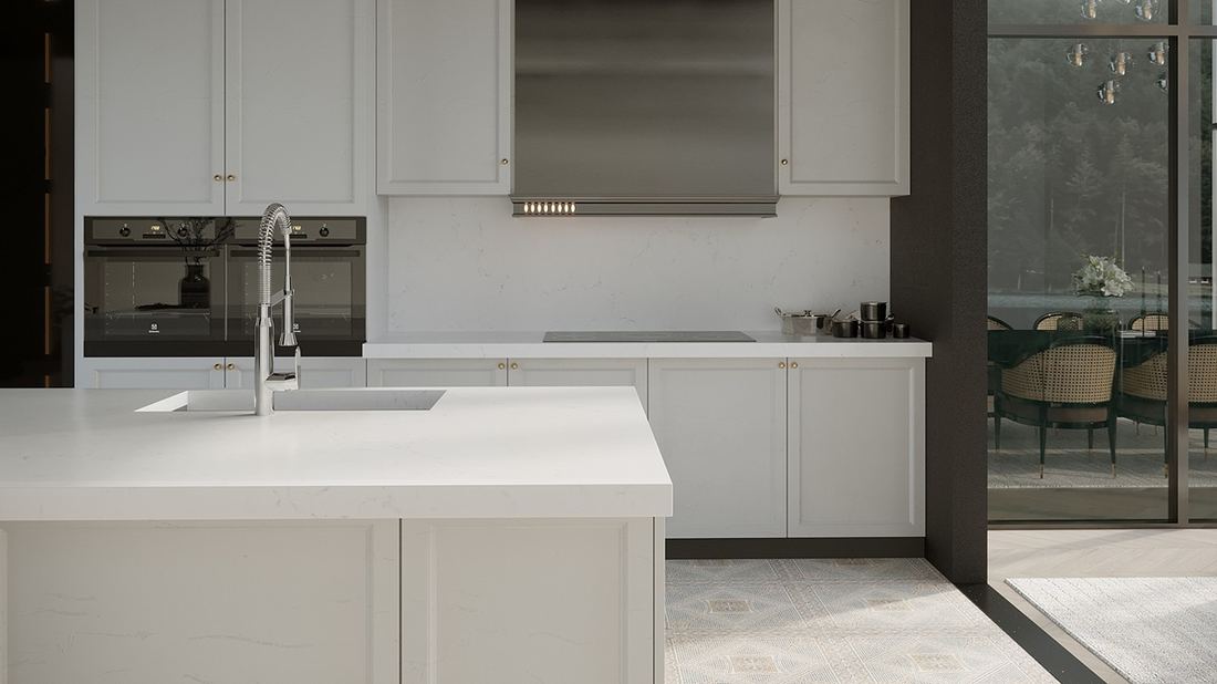 Misterio quartz countertops installed in a home