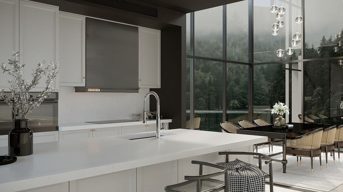 Misterio quartz countertops installed in a home