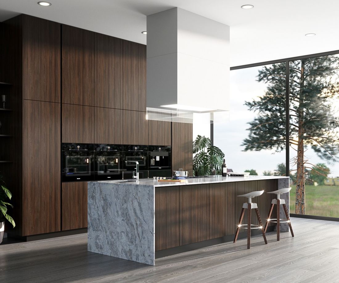 Moonglade quartz countertops installed in a home