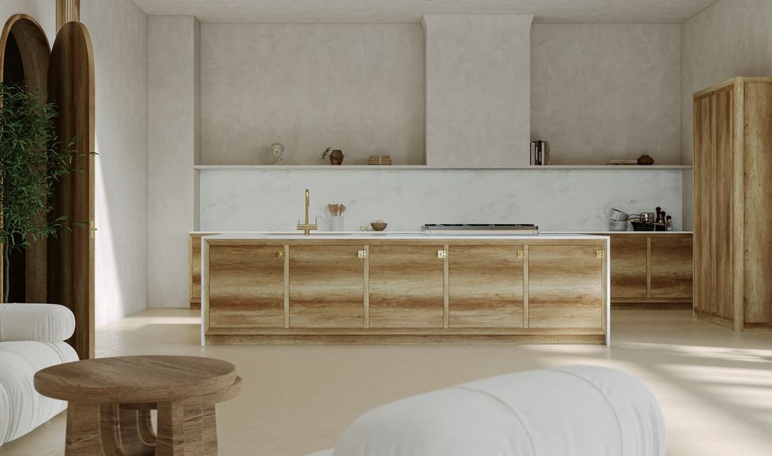 Nuvolato quartz countertops installed in a home