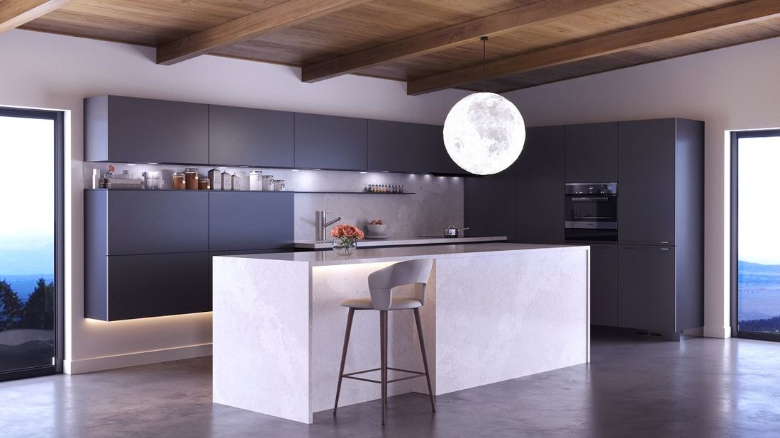 Olympus White quartz countertops installed in a home