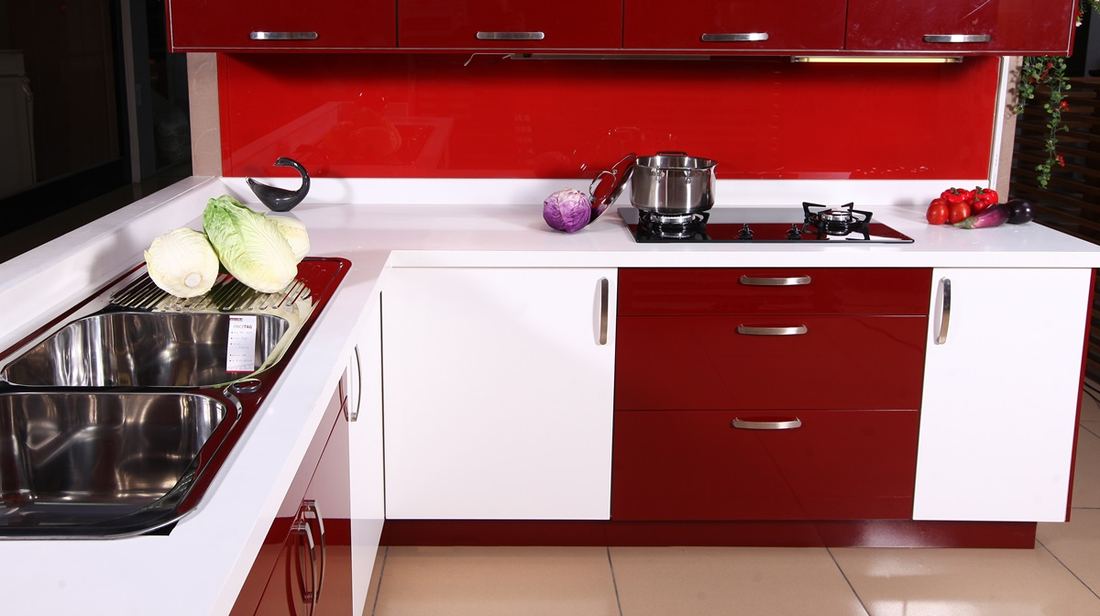 Super White quartz countertops installed in a home