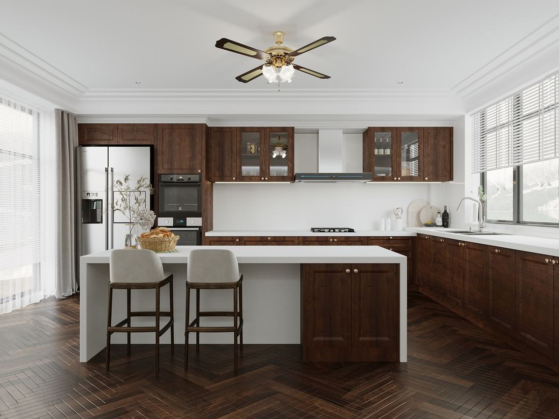 Thasos quartz countertops installed in a home