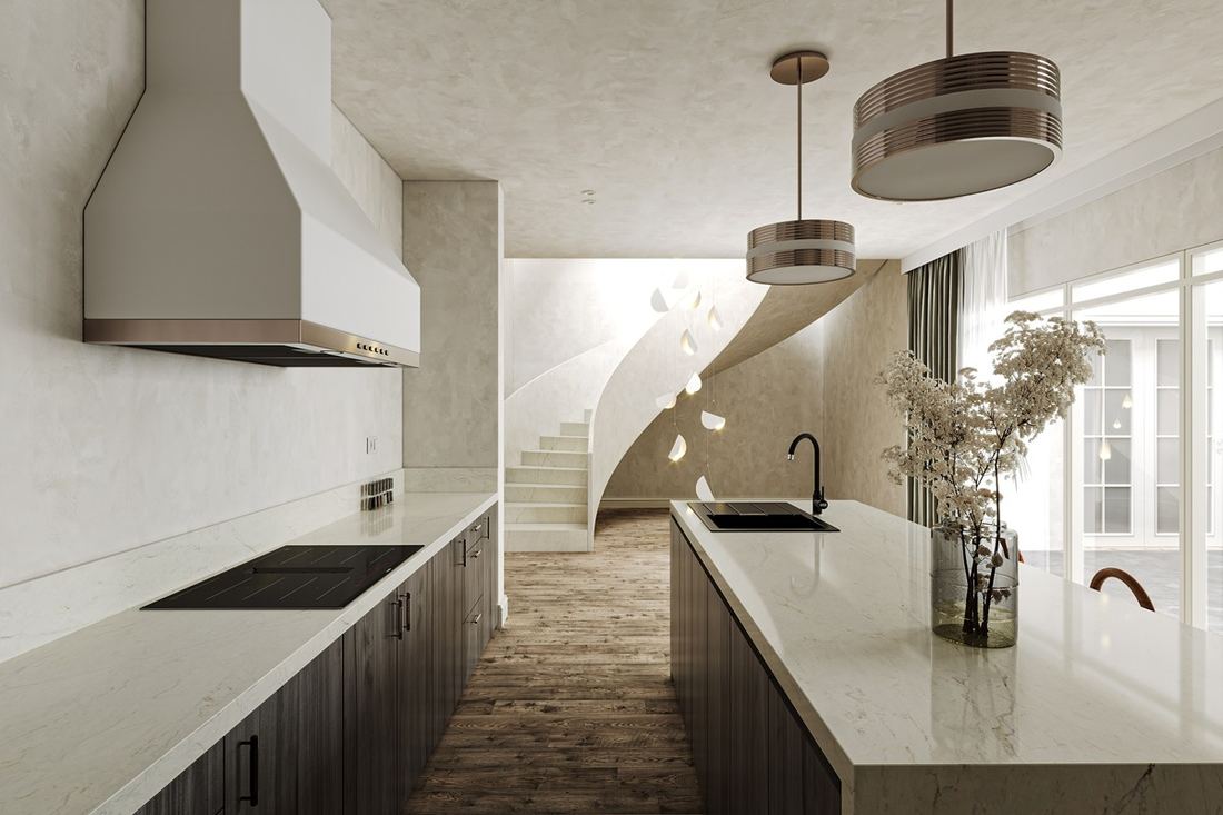 Tyrol quartz countertops installed in a home