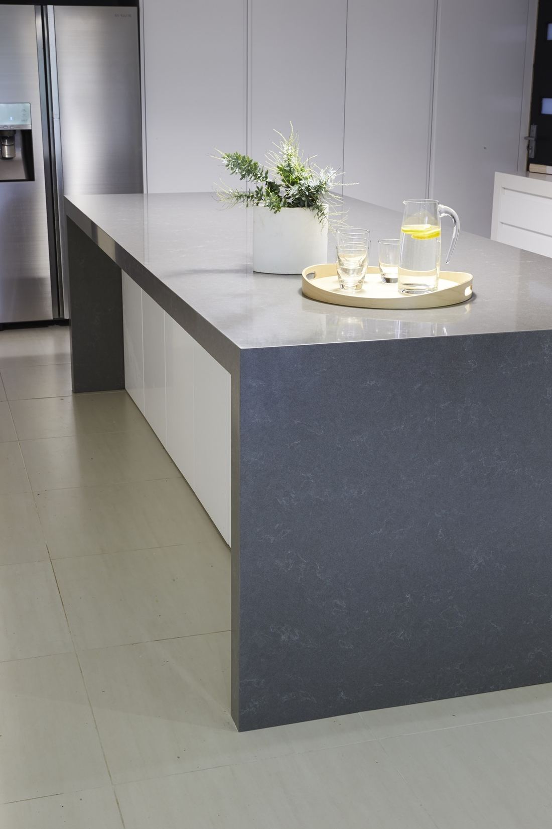 Uliano quartz countertops installed in a home