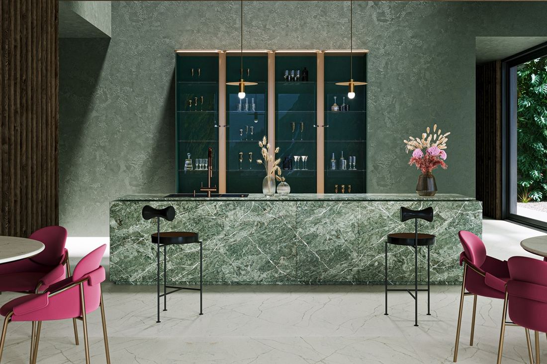 Vitoria Regia quartz countertops installed in a home