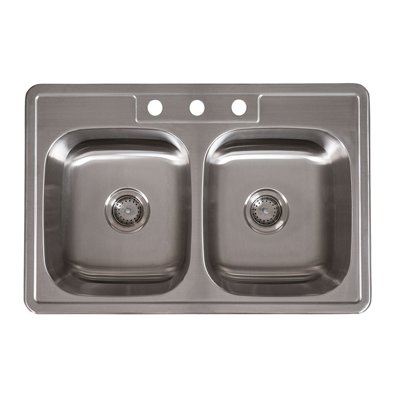 Overmount Double Bowl 50/50 33×22