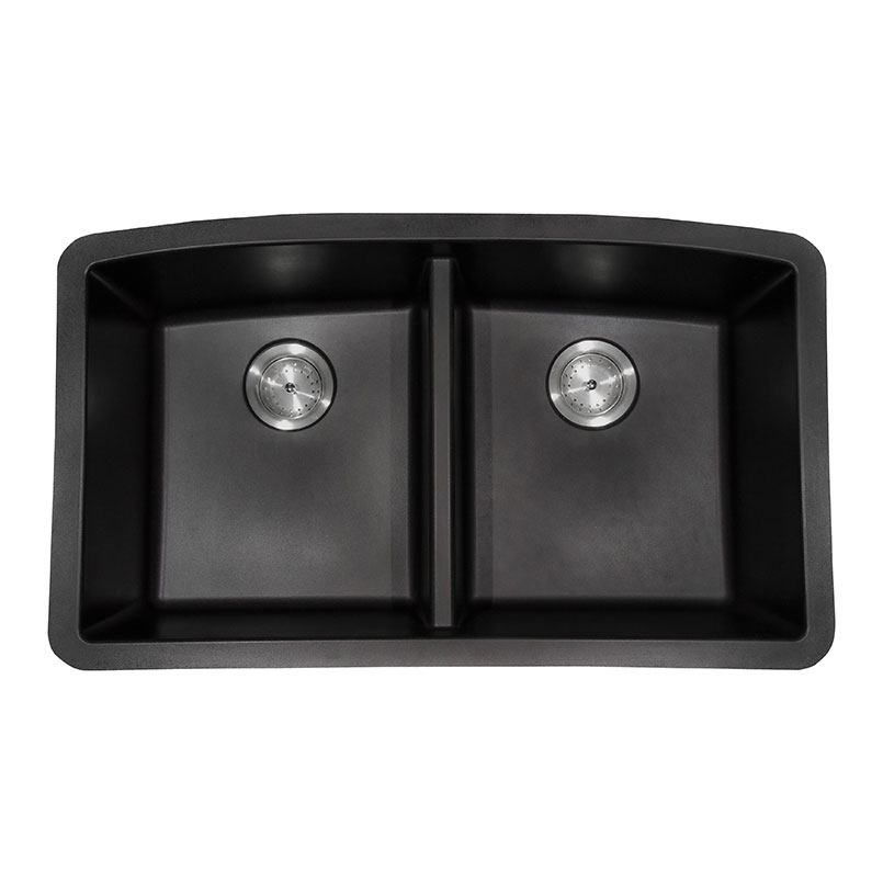 Black Quartz Double Bowl 50/50 32×19