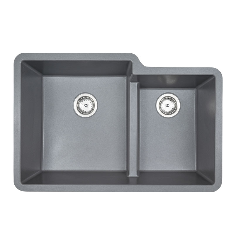 Gray Quartz Double Bowl 60/40 32×21