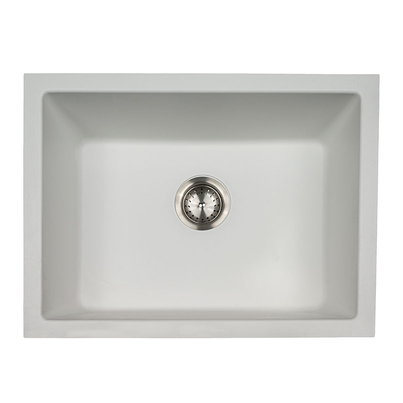White Quartz Single Bowl 24×18