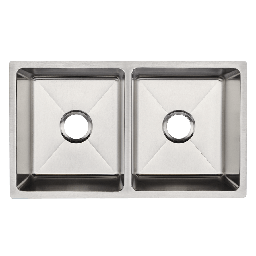 16G Square Stainless Steel Undermount 50/50 Sink