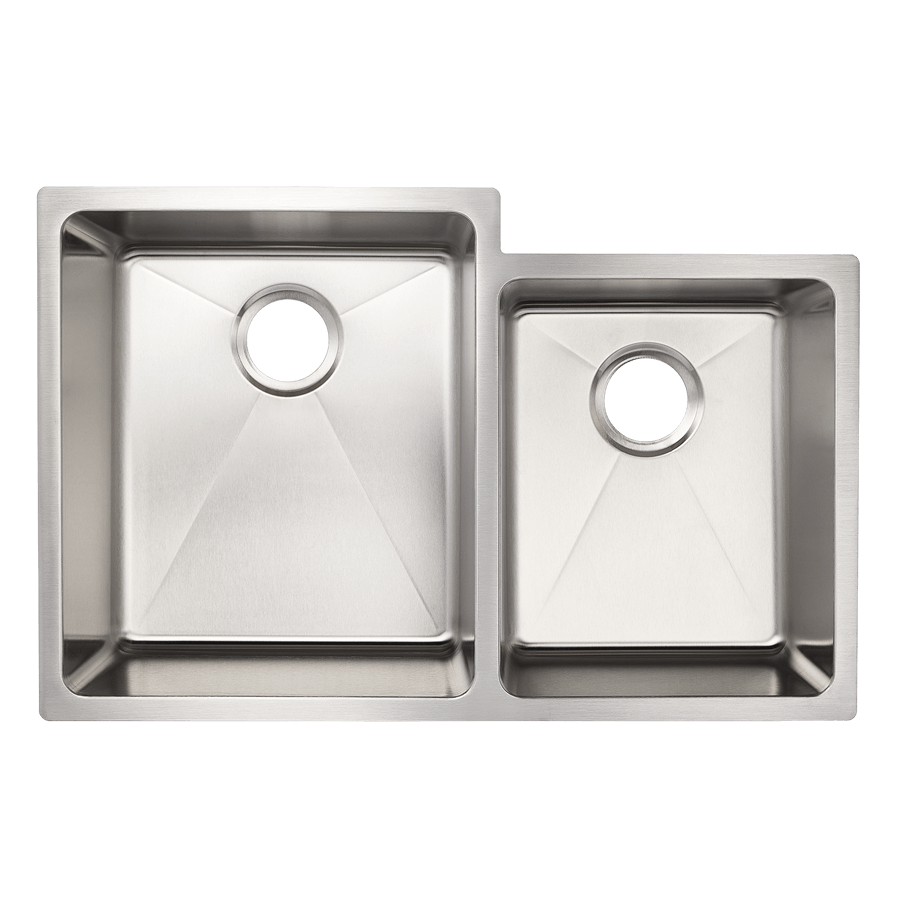 16G Square Stainless Steel Undermount 60/40 Sink