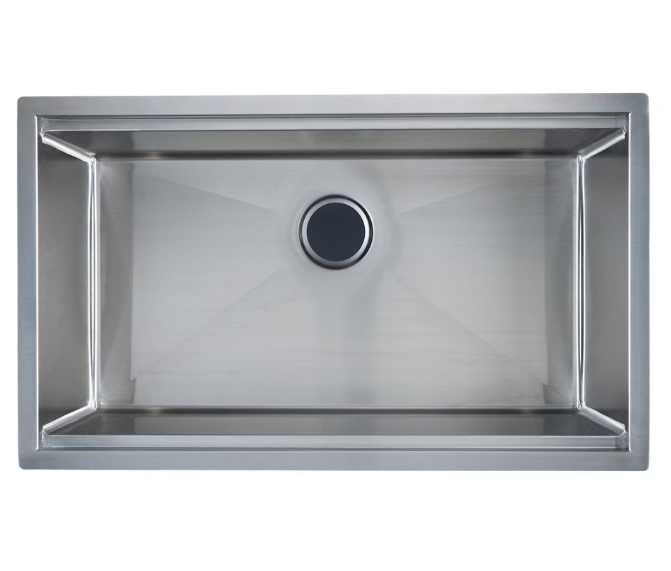 16G Square Stainless Steel Workstation 32″ Single Bowl Sink